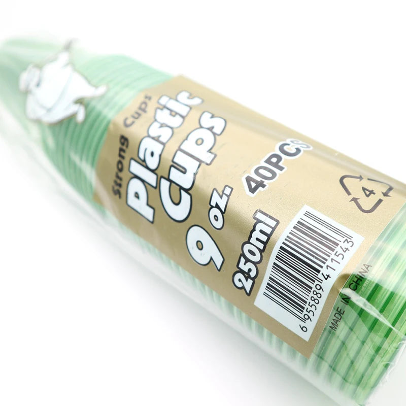 40 Pieces x Home Party Wedding Supplies, 9oz/250ml Green Famous Service Impact Plastic Drinking Cup
