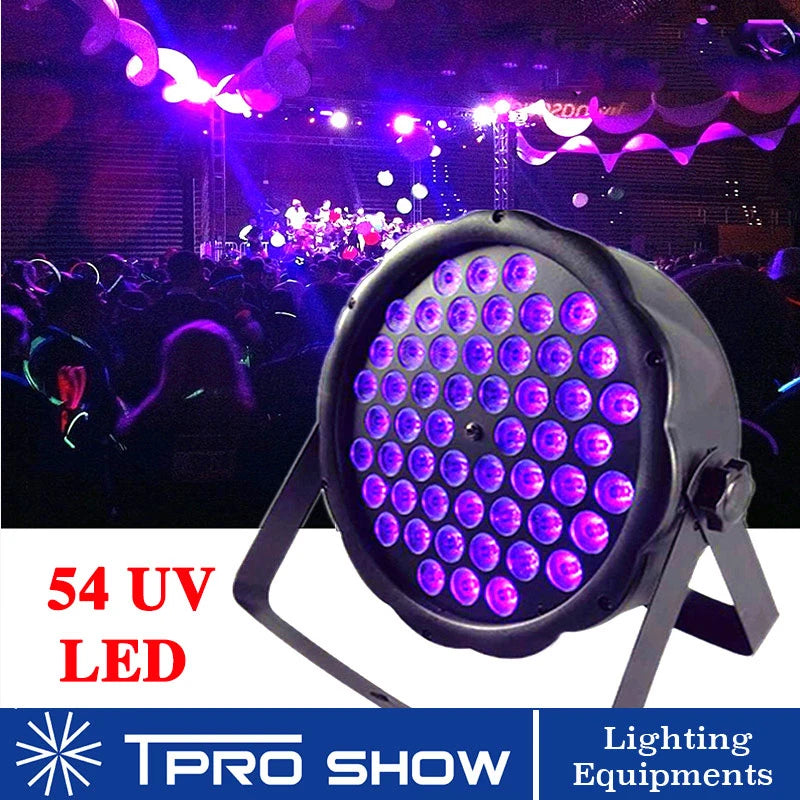 UV Spotlight Sound Party Lights Flat Black Light DMX 512 LED PAR Violet Stroboscope Disco Light Effect For Stage Club Home DJ