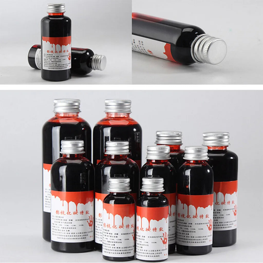 1 Bottle Halloween Emulation Fake Props Makeup Blood 30-100ml Blood Whole Cosplay Prank Props Makeup Person Plasma Fake