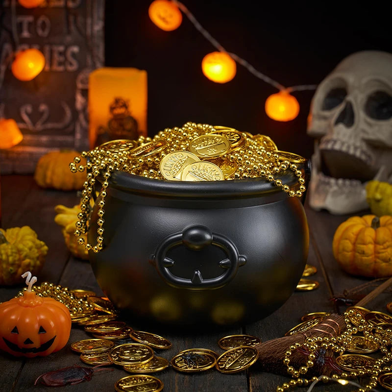 Halloween Witch's Cauldron Candy Pot & Storage Bucket Perfect Party Giveaway & Trick-Or-Treat Activity Fun Halloween Decoration