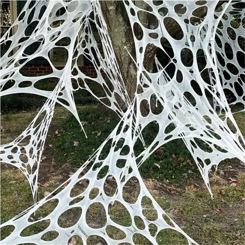 Halloween Decorations Outdoor Spider Web Cut Your Own Giant Stretchy Beef Netting Spiders Webbing Gauze Haunted Decor