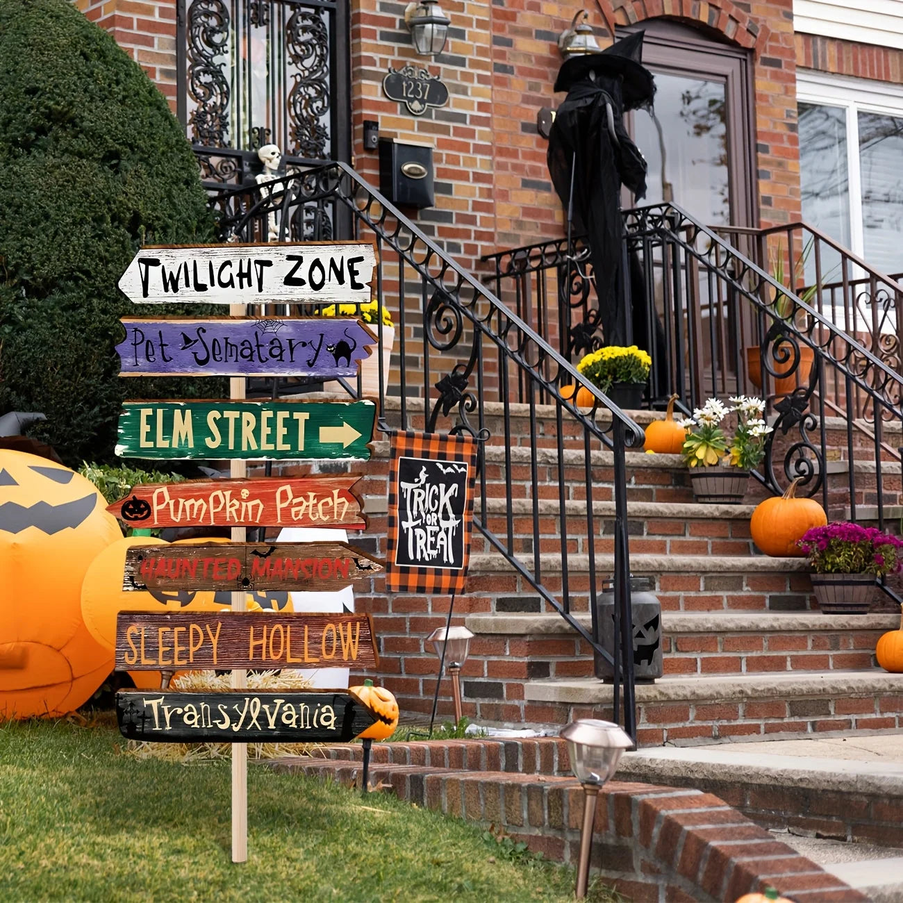 Halloween Decorations Outside Yard Sign Decor Scary Halloween Street Signs Halloween Party Photo Booth Props for Outdoor