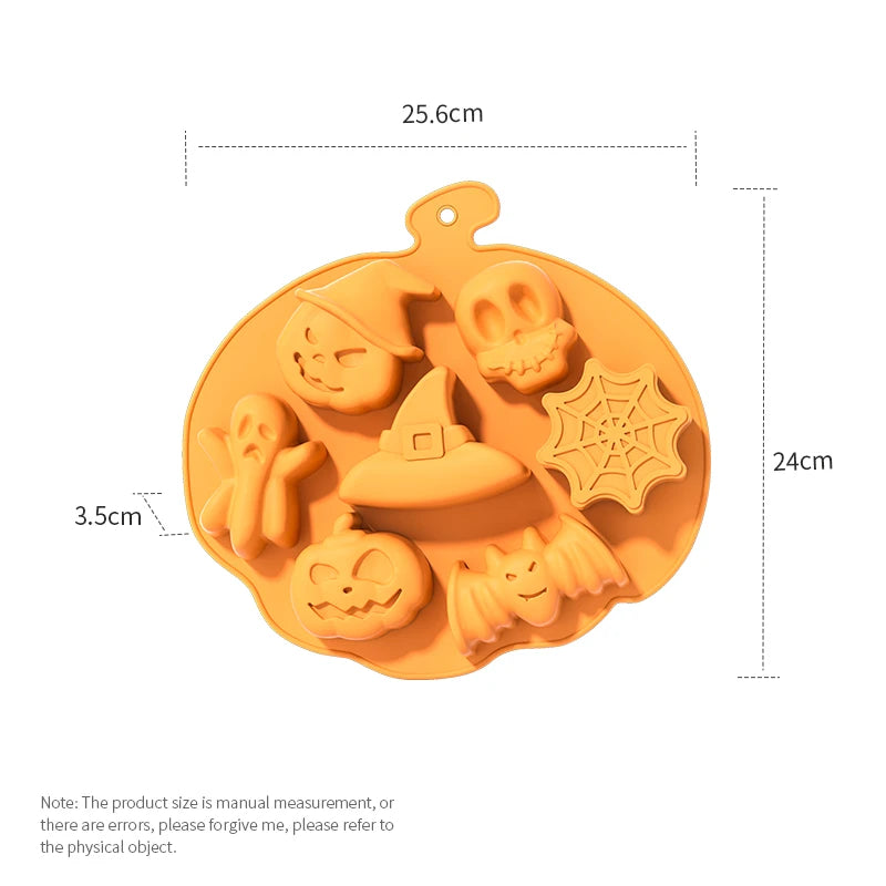 Halloween horror pumpkin bat silicone mold ghost hat skeleton ice block chocolate food baking tray mold biscuit cake baking mold