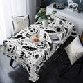 Halloween Pumpkin Spiderweb Skull Witch Hat Waterproof Tablecloth Table Decor Farmhouse Kitchen Dining Table Cloth Party Decor
