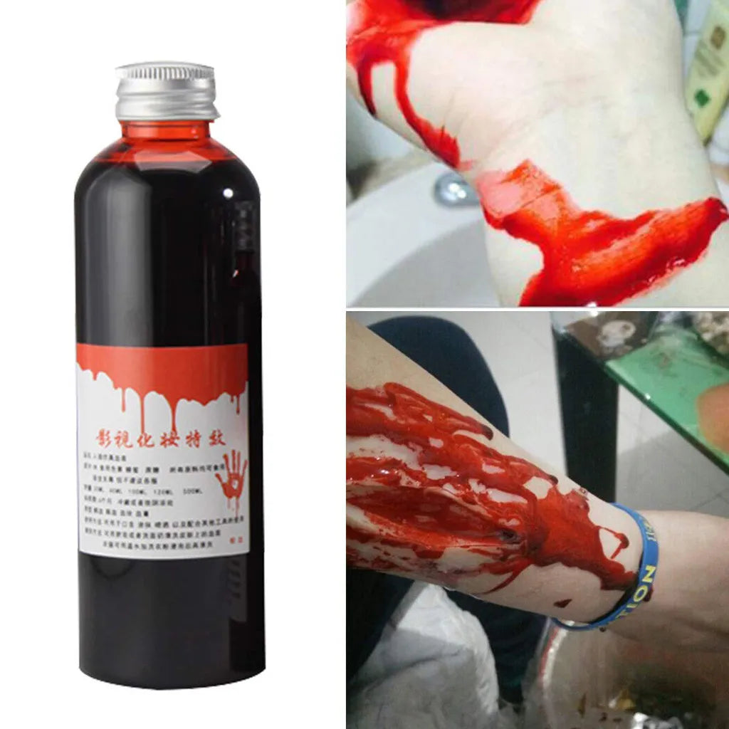 1 Bottle Halloween Emulation Fake Props Makeup Blood 30-100ml Blood Whole Cosplay Prank Props Makeup Person Plasma Fake