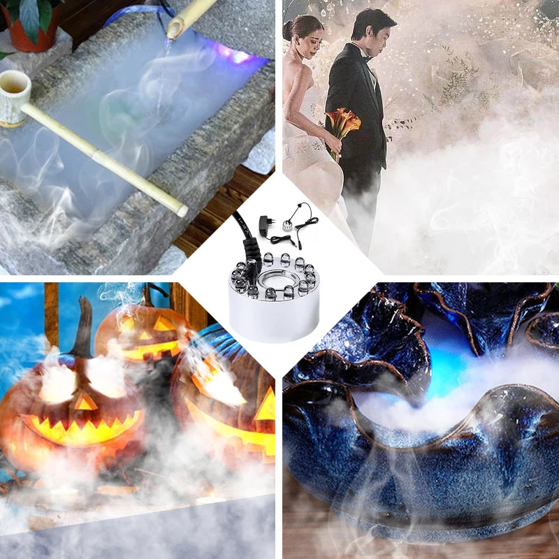 Fountain Pond Fogger Pumpkin Light Fogger With 12 Color LED Lights Halloween Easter Christmas Party Festival Decoration