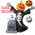 8FT Halloween Inflatables Decor Tombstone Ghost Pumpkin Skull With Led Outdoor Toys Holiday  DecorationsYard Party Blow Up