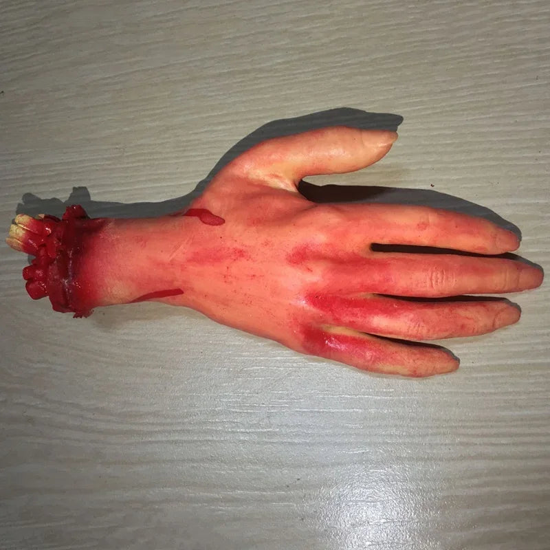 Halloween Horror Props Bloody Hand Haunted House Party Decoration Scary Fake Hand Finger Leg Foot Brain Heart Halloween Supplies