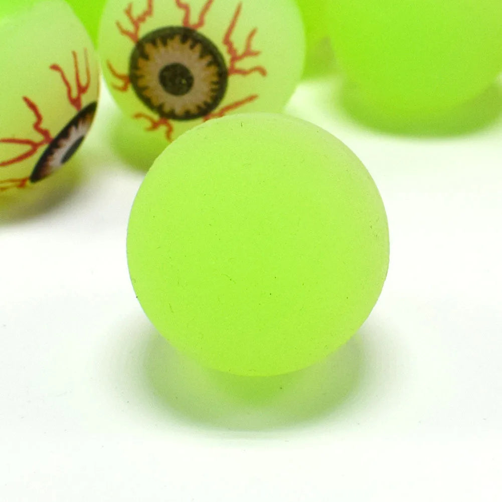 10pcs Eyeball Bouncy Balls Toys Green Light Up Eye Bouncy Ball Realistic Fluorescent Eyeball Rubber Ball Halloween Toy 30mm
