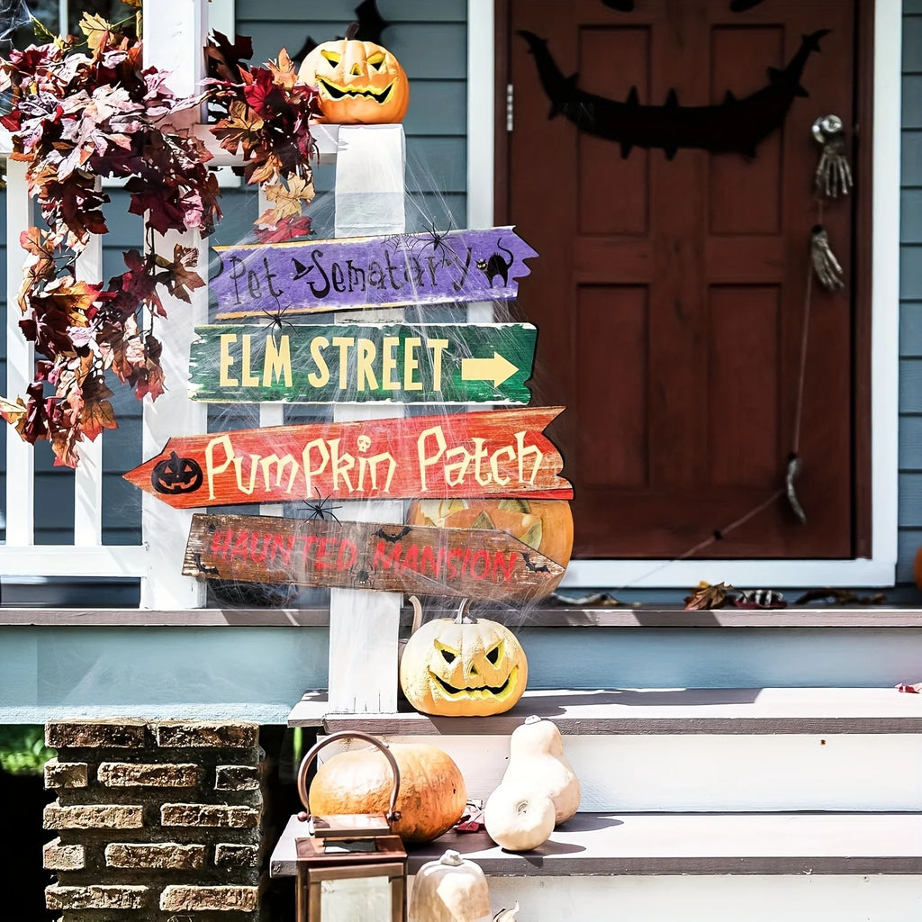 Halloween Decorations Outside Yard Sign Decor Scary Halloween Street Signs Halloween Party Photo Booth Props for Outdoor