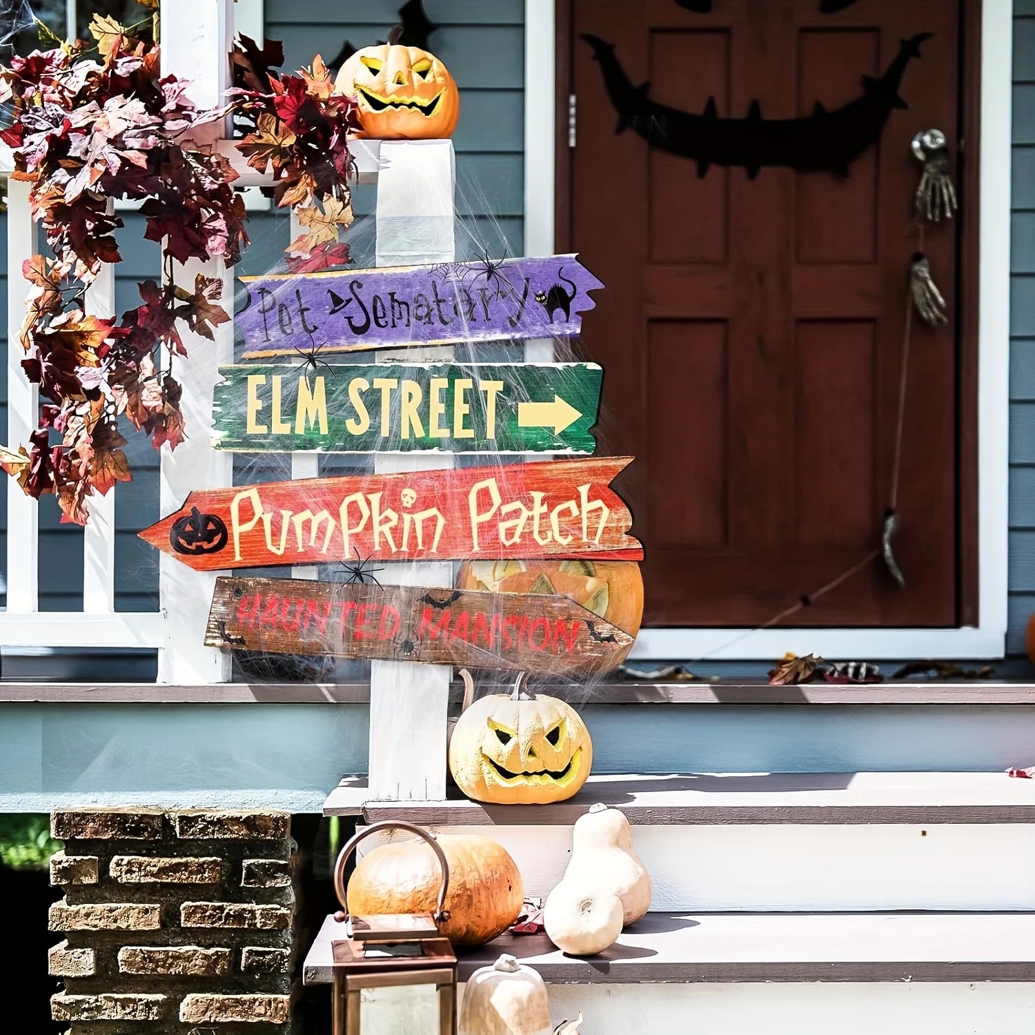 Halloween Decorations Outside Yard Sign Decor Scary Halloween Street Signs Halloween Party Photo Booth Props for Outdoor