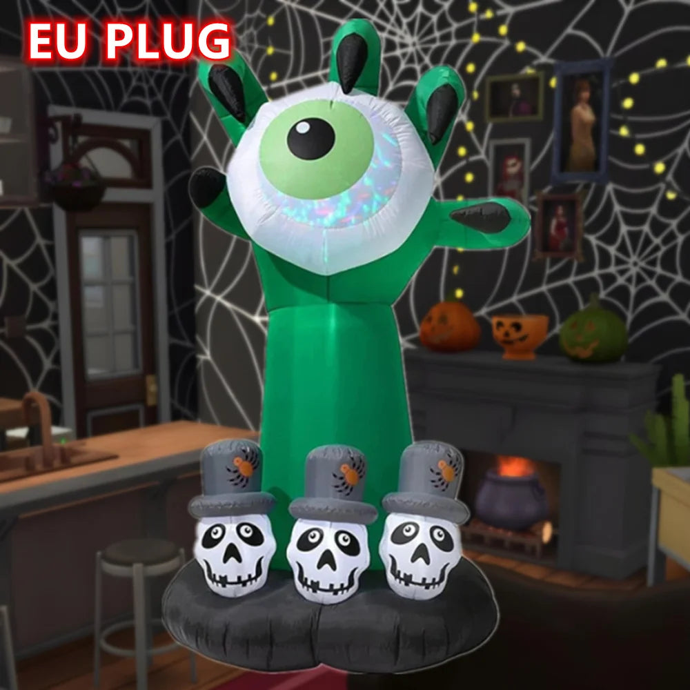 8FT Halloween Inflatables Decor Tombstone Ghost Pumpkin Skull With Led Outdoor Toys Holiday  DecorationsYard Party Blow Up