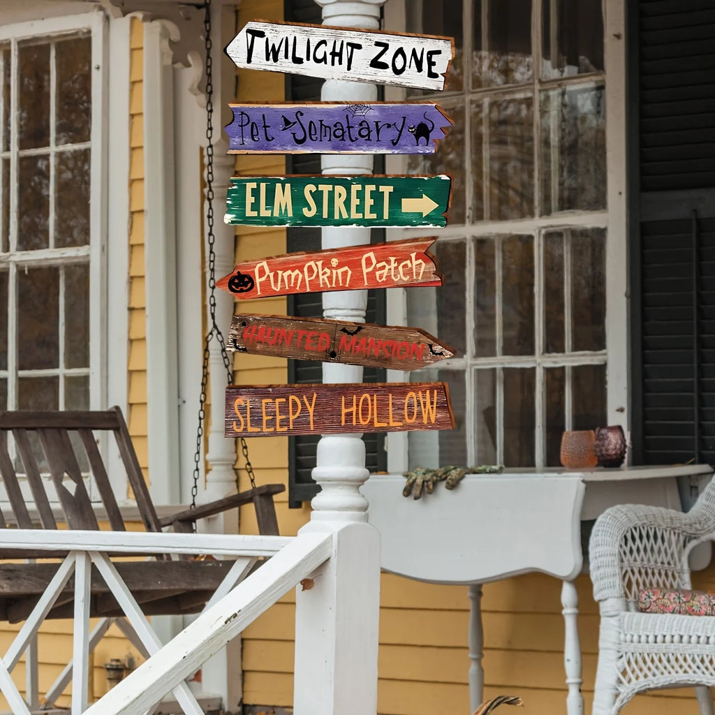 Halloween Decorations Outside Yard Sign Decor Scary Halloween Street Signs Halloween Party Photo Booth Props for Outdoor