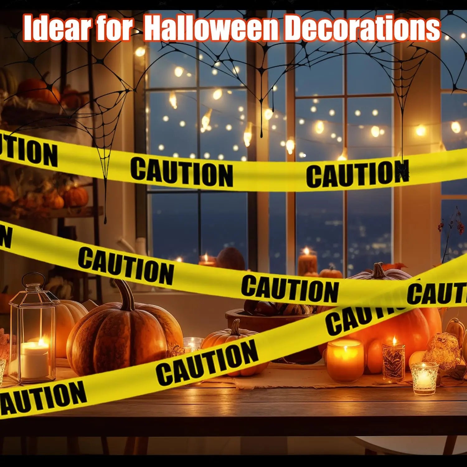 Heavy-duty, 3" x 328 ft reusable caution tape for construction, hazard marking, crime scenes, events, and Halloween decor.