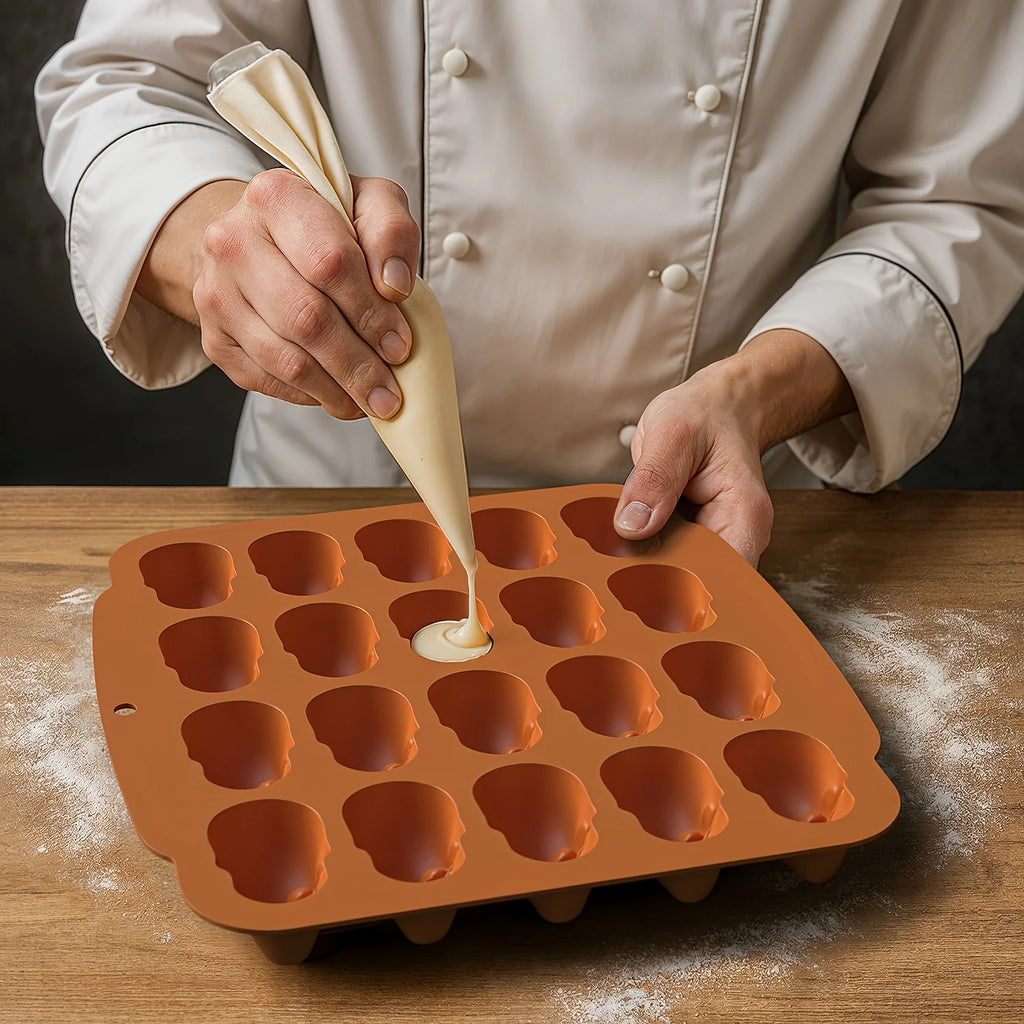 Skull Baking Mold/ Ice Cube Tray - Halloween Cake Candy Chocolate Decor Silicone Food Grade Flexible Easy Release Reusable Mold