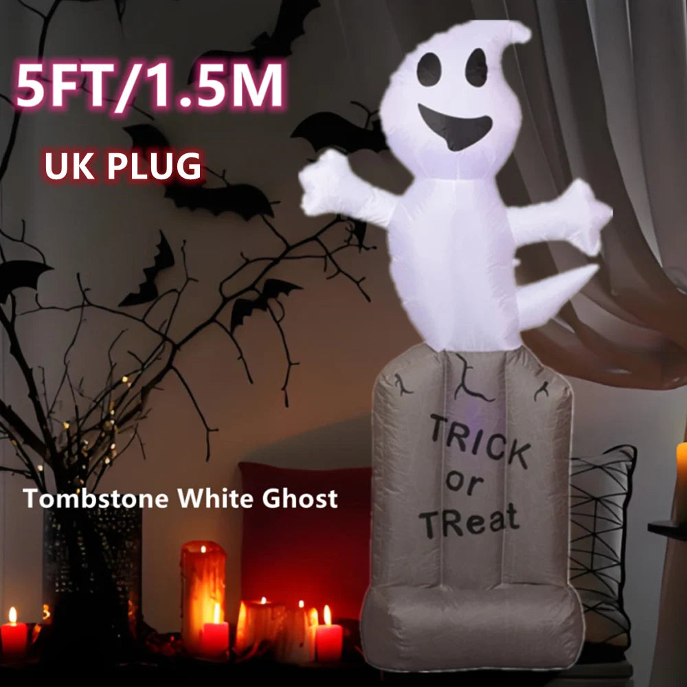 8FT Halloween Inflatables Decor Tombstone Ghost Pumpkin Skull With Led Outdoor Toys Holiday  DecorationsYard Party Blow Up