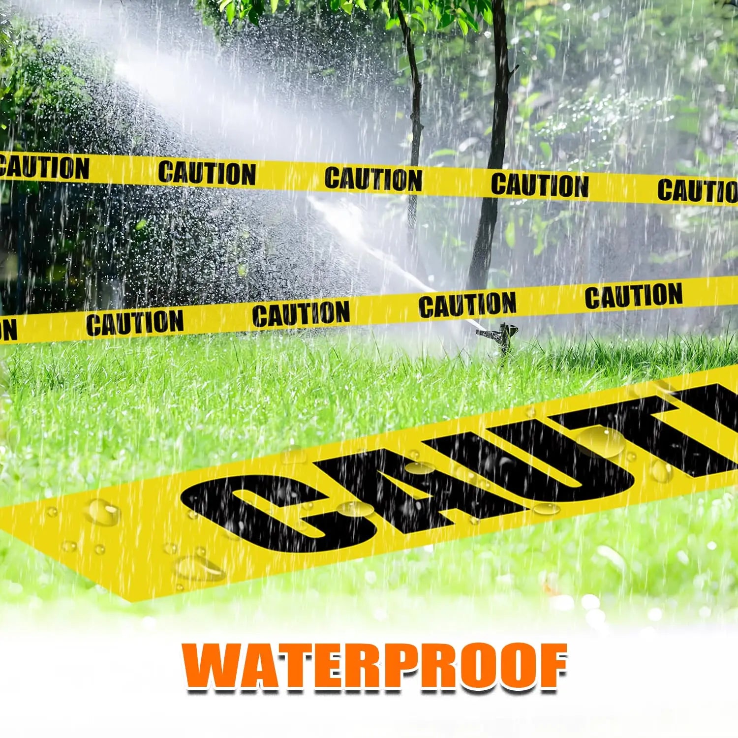 Heavy-duty, 3" x 328 ft reusable caution tape for construction, hazard marking, crime scenes, events, and Halloween decor.