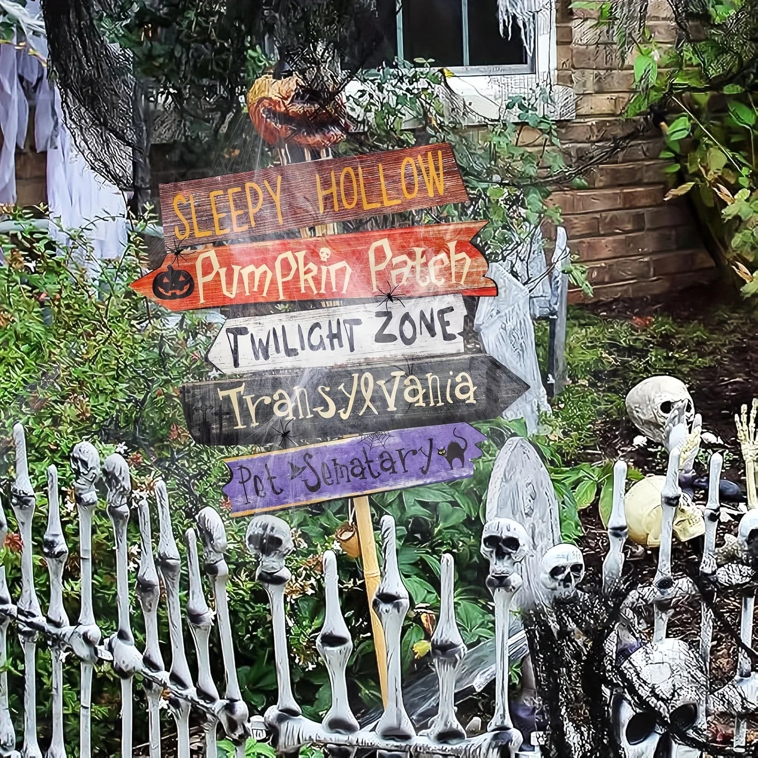 Halloween Decorations Outside Yard Sign Decor Scary Halloween Street Signs Halloween Party Photo Booth Props for Outdoor