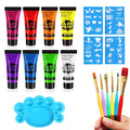 UV Neon Face Body Paint Glow in the Dark Makeup Set Fluorescent Painting for Adults Festivals Party Halloween Christmas