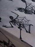 Halloween Black Skeleton Lace Tablecloth Decoration for Living Room, Bedroom, Night Terror Atmosphere