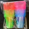 40pcs Neon Party Glass 12 OZ Disposable Glow Cups UV Black Light Reactive Neon Party Decoration Fluorescent Plastic Cup Supplies
