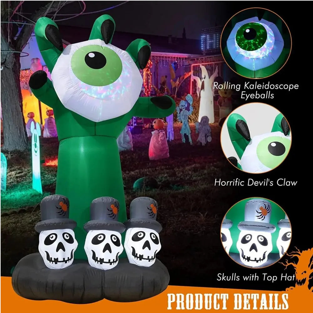 8FT Halloween Inflatables Decor Tombstone Ghost Pumpkin Skull With Led Outdoor Toys Holiday  DecorationsYard Party Blow Up