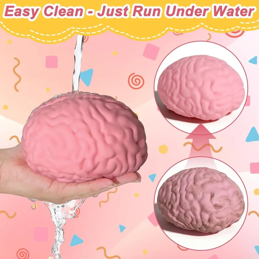 Giant Brain Squishy Toys Stress Relief Sensory Toys for Adults & Kids, Anxiety Relief Fidget Toys for Autism & ADHD Gag Gifts