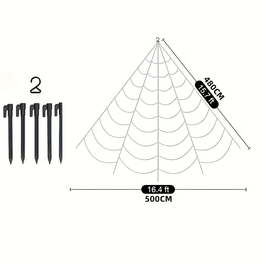 1pc Giant Spider Web Halloween Decoration Outdoor Courtyard and Lawn Spider Web Terror Courtyard Decoration Design