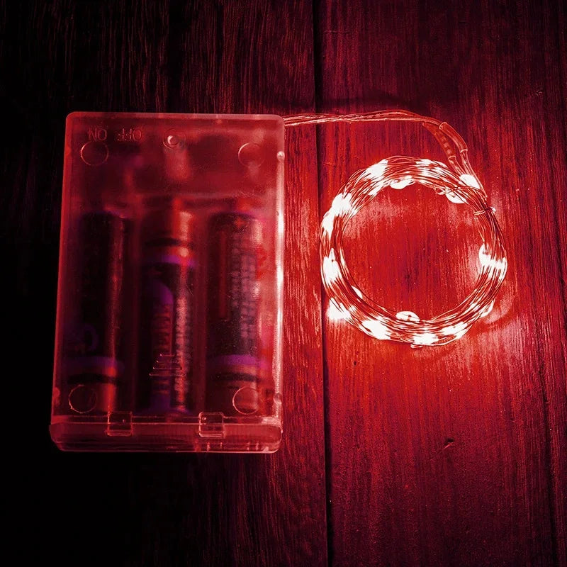 10M 100LEDs Festoon Silver Wire Light String Wedding Garland Lamp for Christmas Party Outdoor Garden Bedroom Decor Battery Power