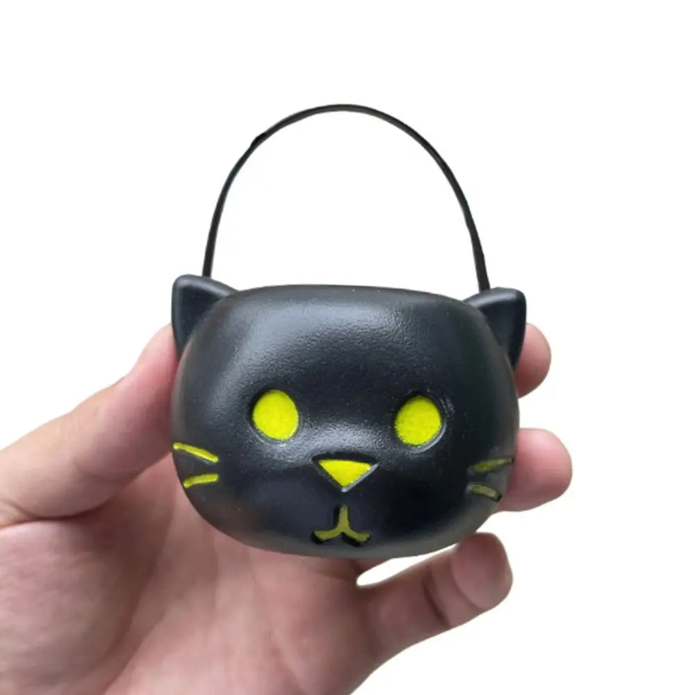 6PCS Set Spooky 6cm Size Halloween Pumpkin Jar With Lid Triangular Eyes Pumpkin Lantern Mini Basket Pumpkin Bucket Gift Giving