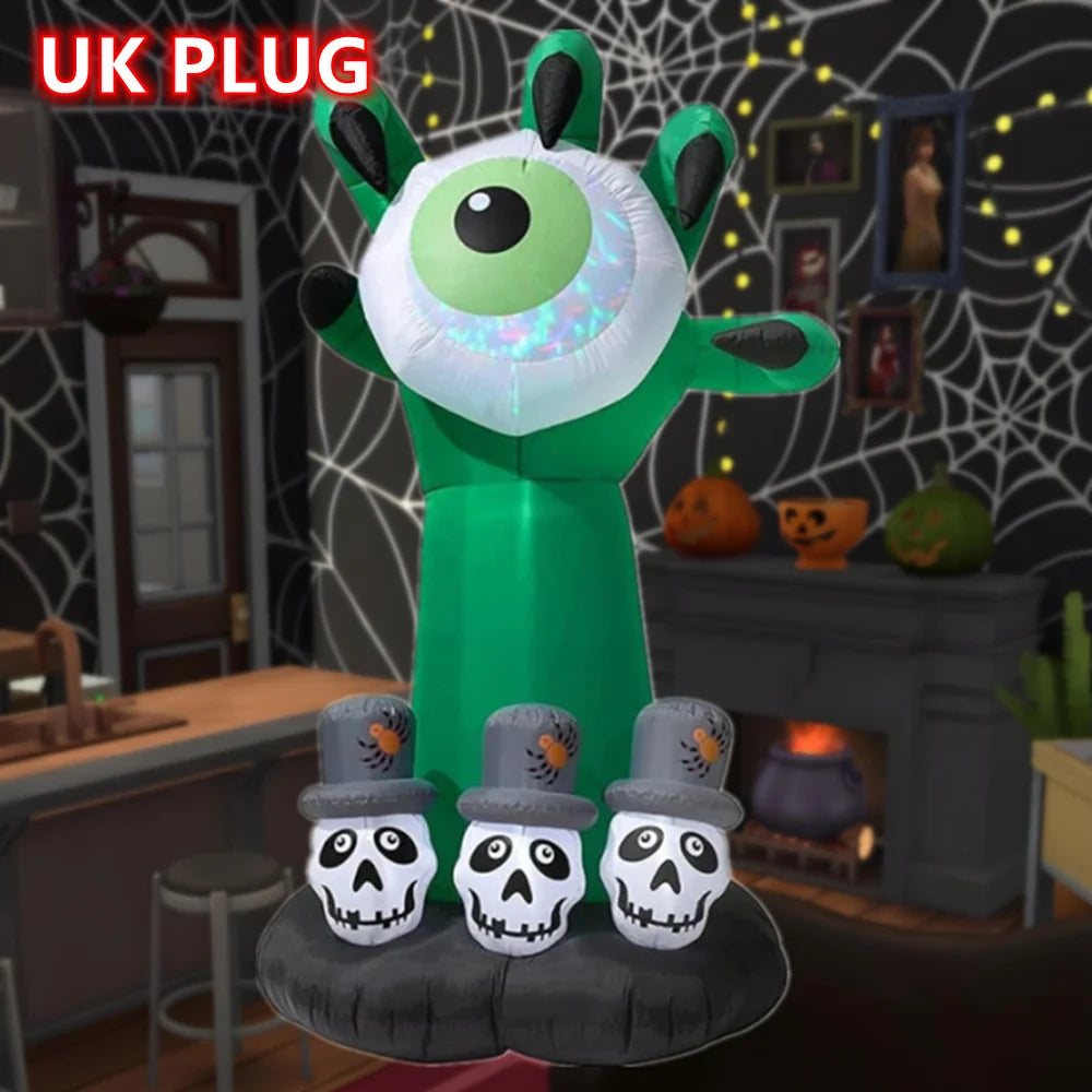 8FT Halloween Inflatables Decor Tombstone Ghost Pumpkin Skull With Led Outdoor Toys Holiday  DecorationsYard Party Blow Up