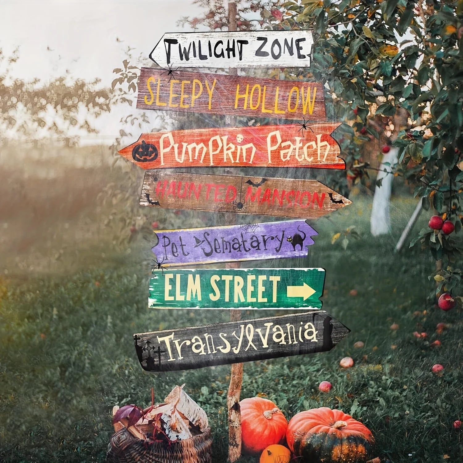 Halloween Decorations Outside Yard Sign Decor Scary Halloween Street Signs Halloween Party Photo Booth Props for Outdoor