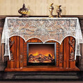 AerWo Halloween Decoration Black Lace Spiderweb Fireplace Mantle Scarf Cover Festive Party Supplies 45 X 243cm 18 x 96 inch