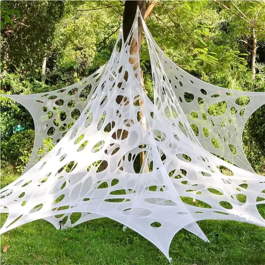 Halloween Decorations Outdoor Spider Web Cut Your Own Giant Stretchy Beef Netting Spiders Webbing Gauze Haunted Decor
